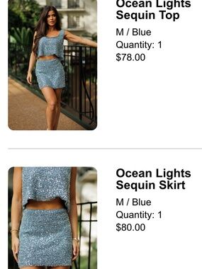 Lane201 Blue Sparkle Two-Piece Set